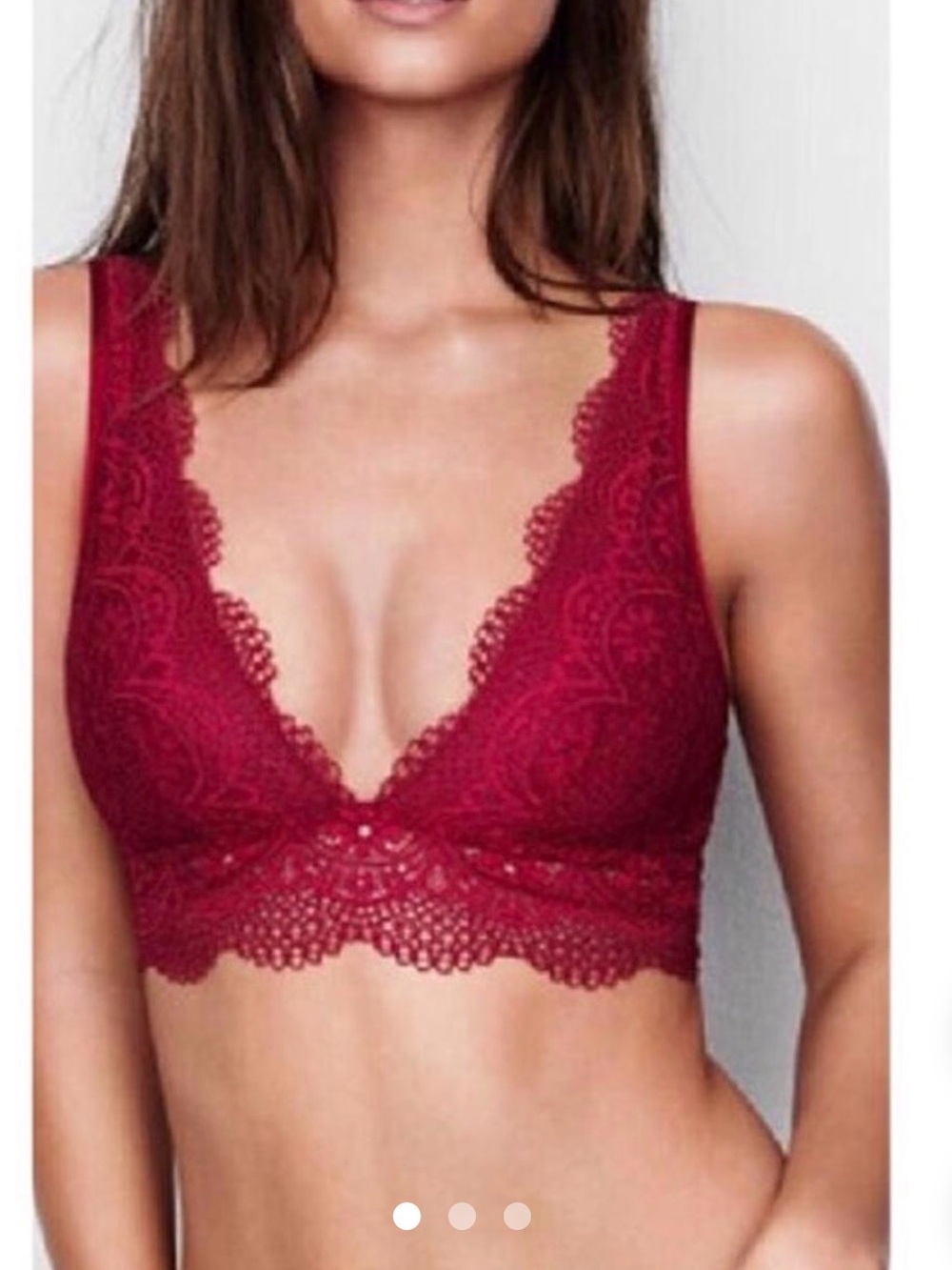 Victoria's Secret Burgundy Lace Plunge Bralette